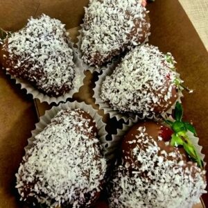 Chocolade aardbeien - Kokos