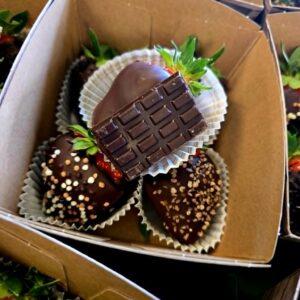 Chocolade aardbeien - Zwarte chocolade mix