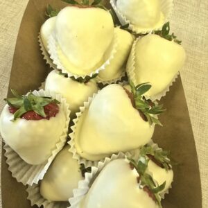 Chocolade aardbeien - witte chocolade
