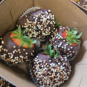 Chocolade aardbeien - Chococrunch